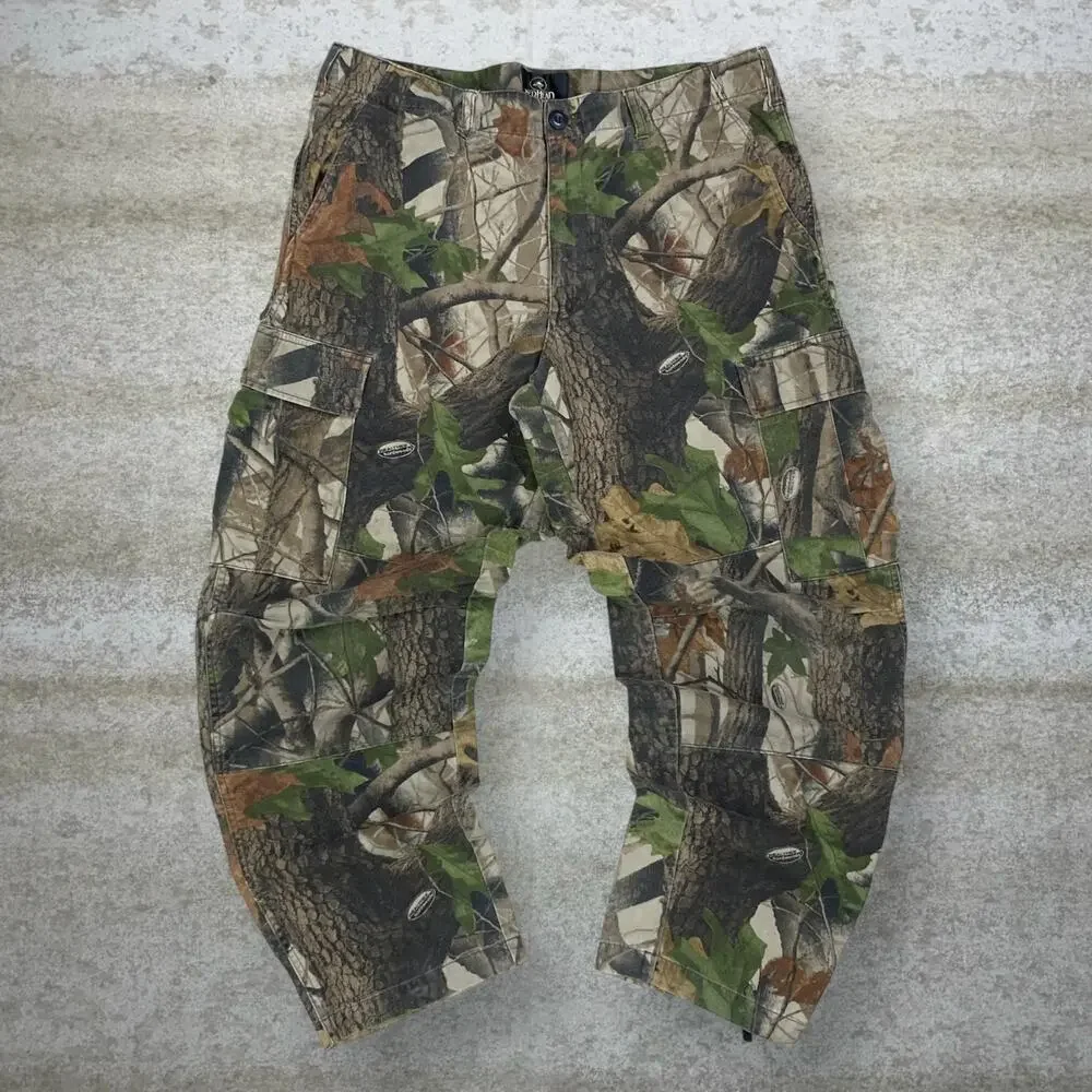 Vintage 90s Realtree Tactical Pants 36x30 Baggy Wide Leg Hunting Camo Cargos